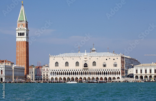 Piazza San Marco with Tower and the Doge Palace in the city of Venice, Italy