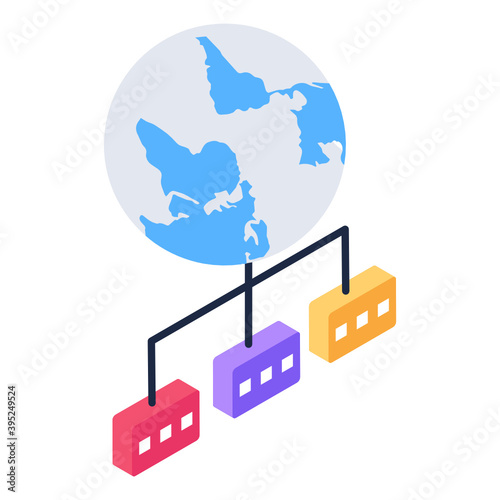 
Global network icon in editable design 
