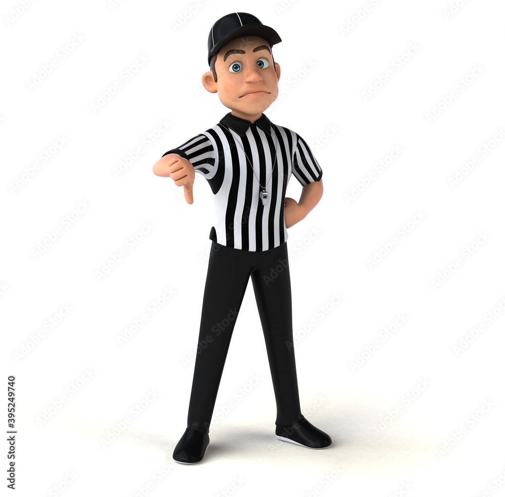 Fun 3D Illustration of an american Referee