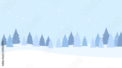 winter landscape with snow and tree