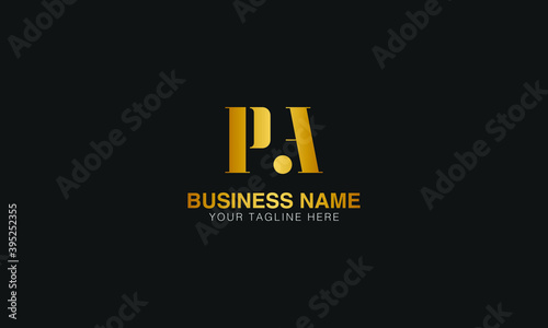 PA P A  initial based letter typography logo design vector
