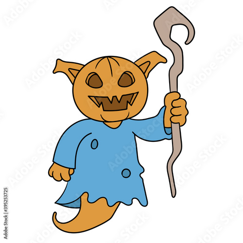 the gourd headed old witch. doodle icon image