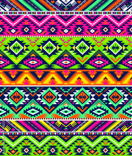 neon colored tribal vector seamless navajo pattern. aztec abstract geometric art ornament
print. Ethnic vector background. Wallpaper, cloth design, fabric, tissue,cotton, cover, textile template.
