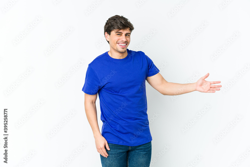 Young cool man showing a welcome expression. Young cool man showing a welcome expression.