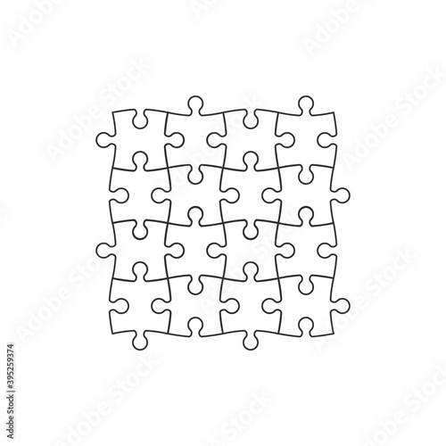 Jigsaw puzzle blank vector pieces