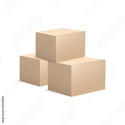 realistic carton box isolated on white background. © zein07