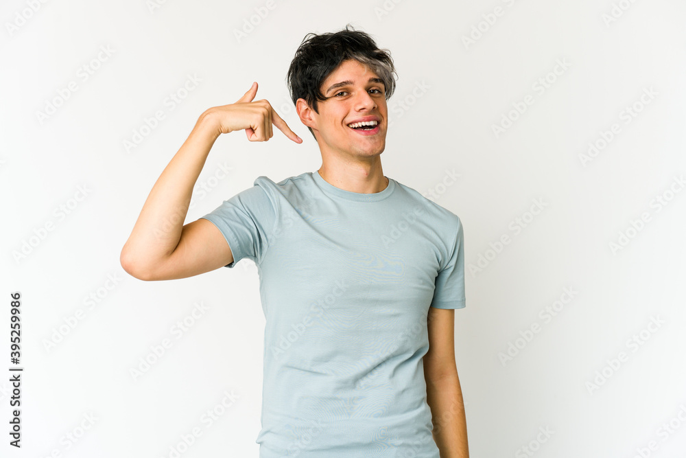 Young caucasian skinny man isolated expressing emotions isolated Young caucasian skinny man isolated expressing emotions isolated