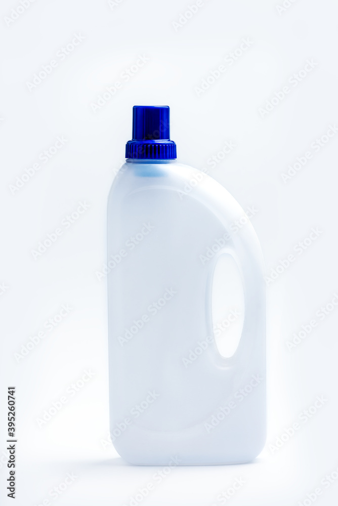 White Detergent plastic bottle with chemical cleaning product isolated on white background. White Detergent plastic bottle with chemical cleaning product isolated on white background.