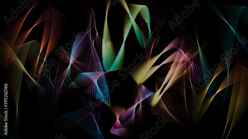 Colorful design background with continuous free-form layers.