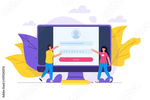 Online registration and sign up, Account authentication concept. Vector UI illustration. © Andrii Symonenko