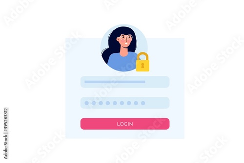 Online registration and sign up, Account authentication concept. Vector UI illustration.
