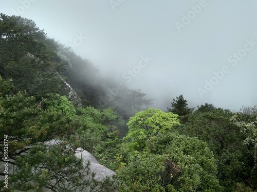 Myst over the mountains in Ming Yue Mountain, Yichun, China