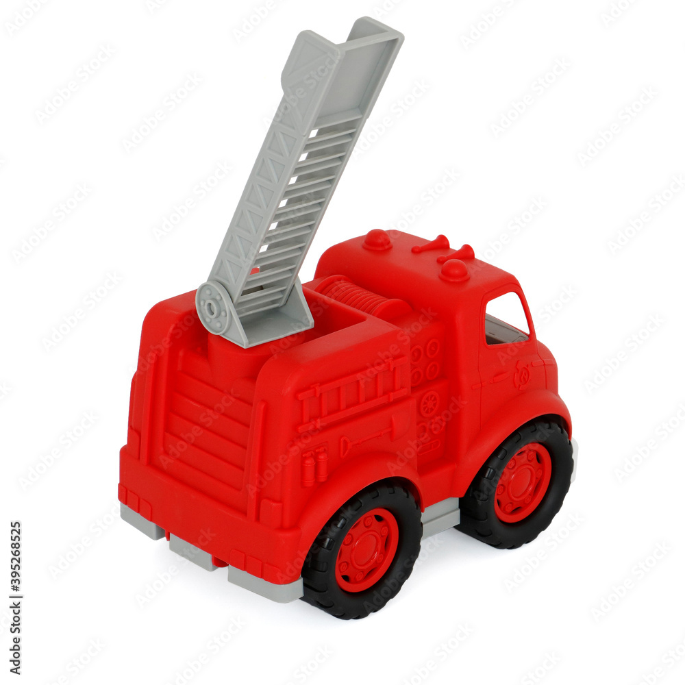 Fototapeta premium toy fire truck isolated on white background 