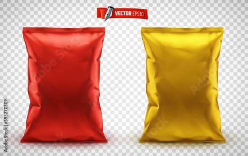 Emballages de chips de pomme de terre vectoriels sur fond transparent photo