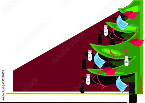 Christmas with different gifts, peculiar like vaccines, masks, smiles, hugs and kisses. Desires to end the covid 19 pandemic