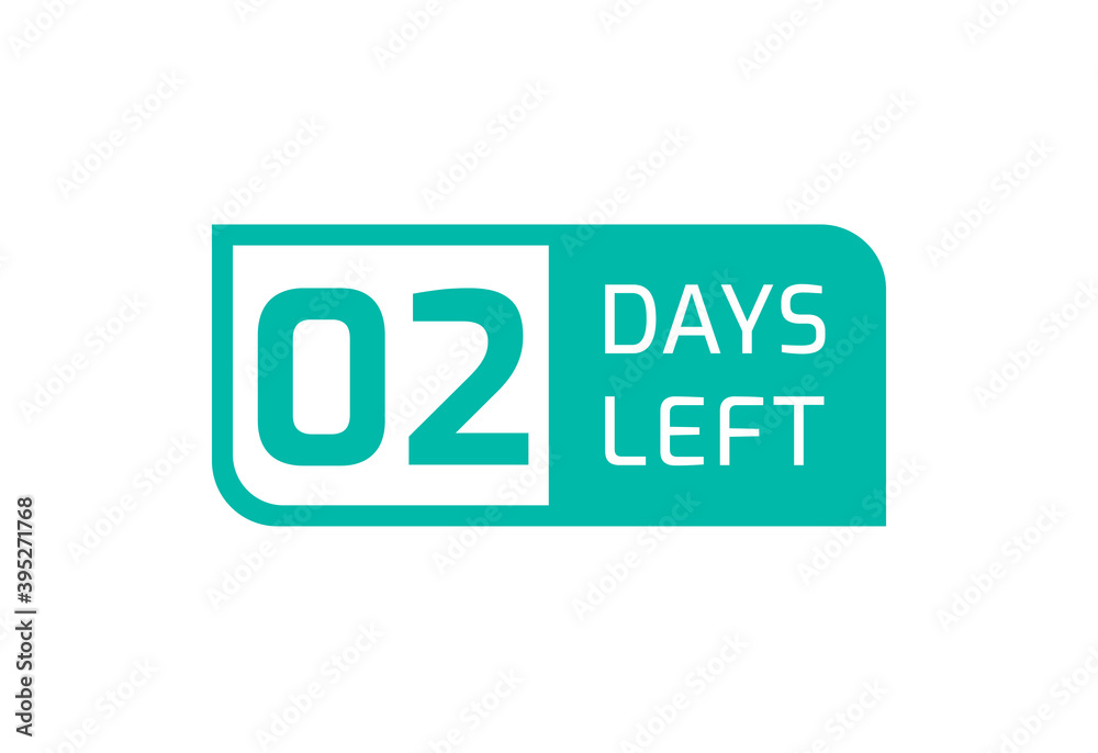 2 Days Left banner on white background, 2 Days Left to Go 2 Days Left banner on white background, 2 Days Left to Go