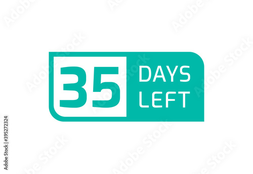 35 Days Left banner on white background, 35 Days Left to Go