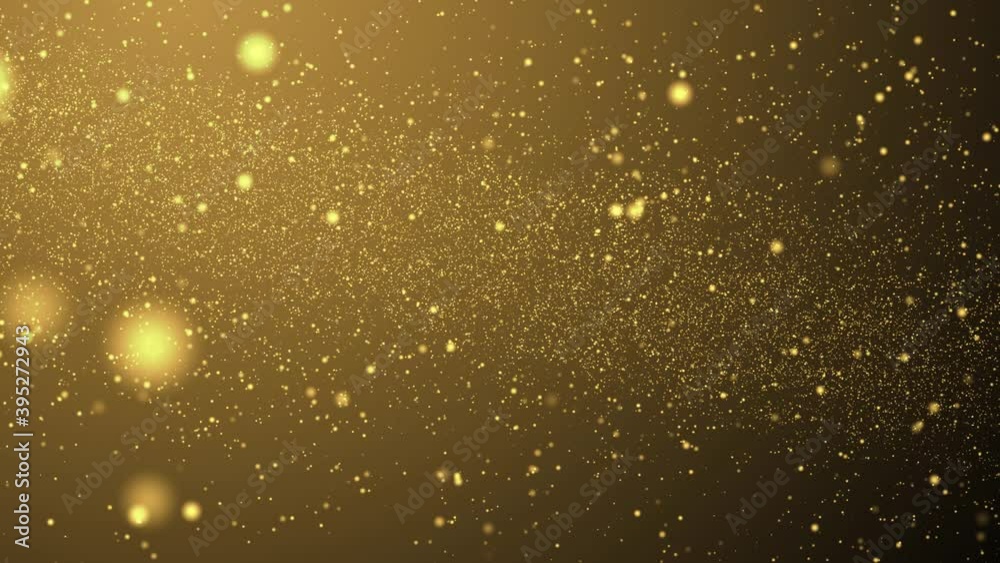 Golden shimmery particles. Golden digital noise. Abstract golden background.