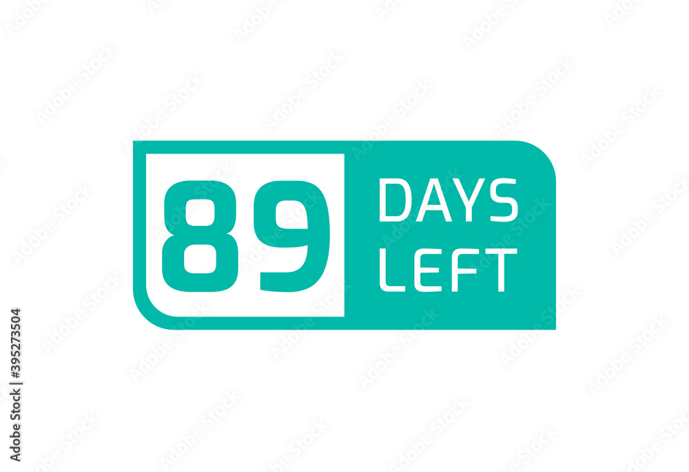 89 Days Left banner on white background, 89 Days Left to Go