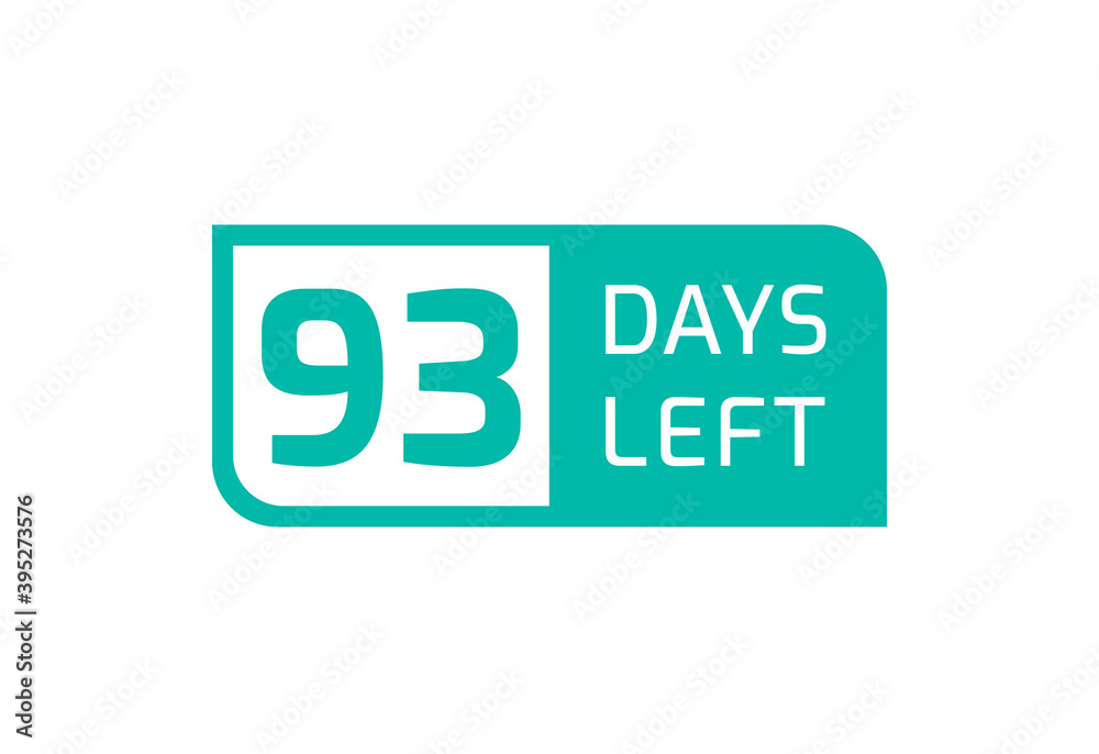 93 Days Left banner on white background, 93 Days Left to Go