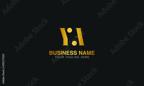 YA Y A initial based letter typography logo design vector image