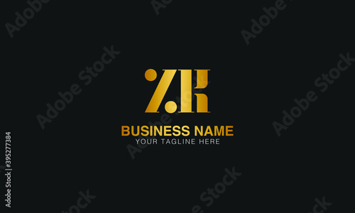 ZK Z K initial based letter typography logo design vector photo