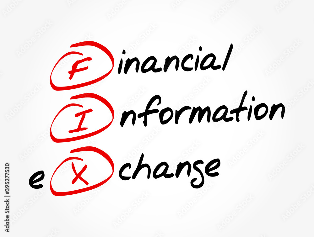 Fototapeta premium FIX - Financial Information eXchange acronym, business concept background