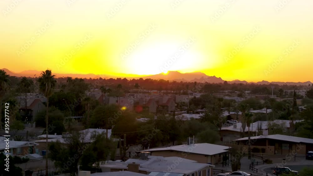 Beautiful drone shot of sunset in Tuscon Arizona Beautiful drone shot of sunset in Tuscon Arizona