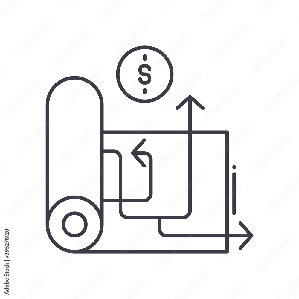 Financial strategy image icon, linear isolated illustration, thin line vector, web design sign, outline concept symbol with editable stroke on white background. Financial strategy image icon, linear isolated illustration, thin line vector, web design sign, outline concept symbol with editable stroke on white background.