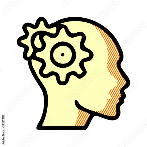 thinking icon isolated on white background from human mind collection.