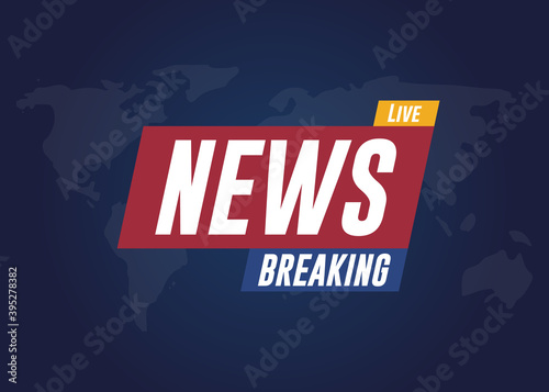 Breaking news on laptop background vector illustration cartoon flat design modern style