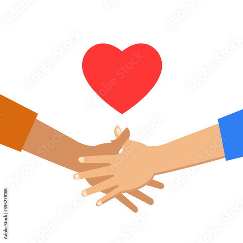 Hands holding heart. illustration.
