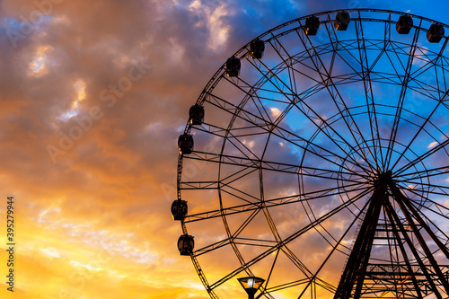 Ferris wheel at sunset