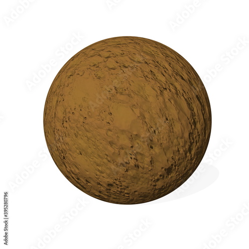 Brown chocolate mouss sphere with little shadow isolated in white background - 3D render