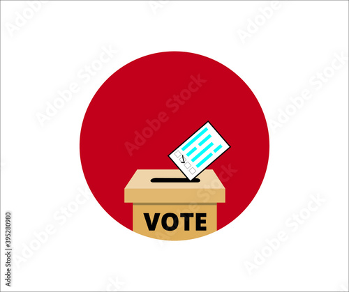 ballot box with flag japan election
