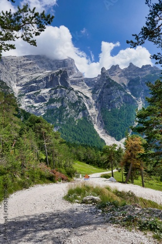 mountain in the alps, photo as a background , in pasubio mountains, dolomiti, alps, thiene schio vicenza, north italy