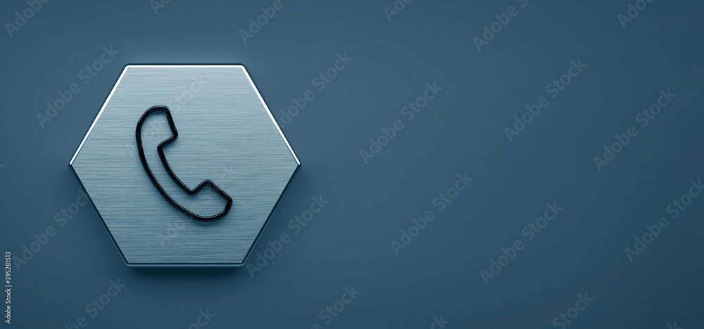 abstract contact icon on hexagon in front of background - 3D Illustration abstract contact icon on hexagon in front of background - 3D Illustration