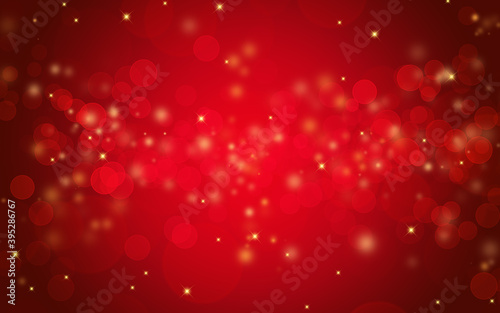 Red bokeh blur background. Christmas and New year light abstract concept.