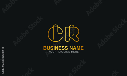 CR C R initial based letter typography logo design vector