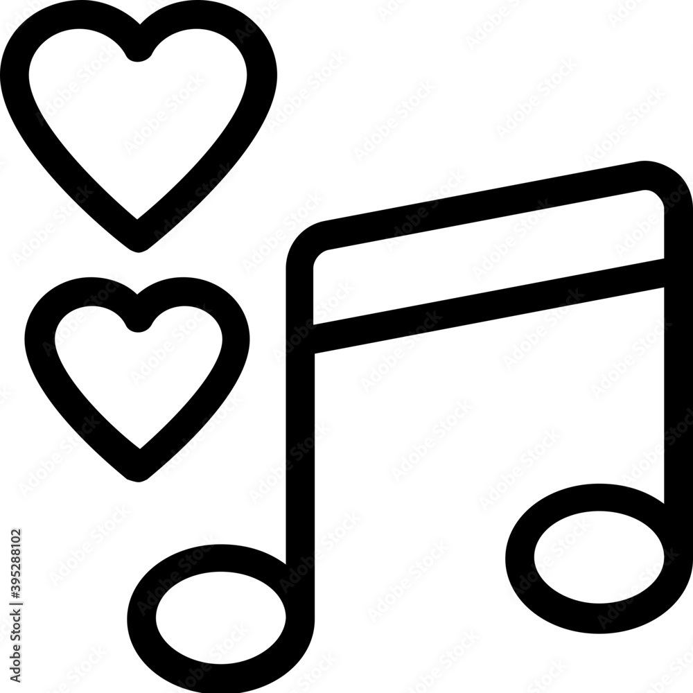 
Romantic Music Vector Line Icon
