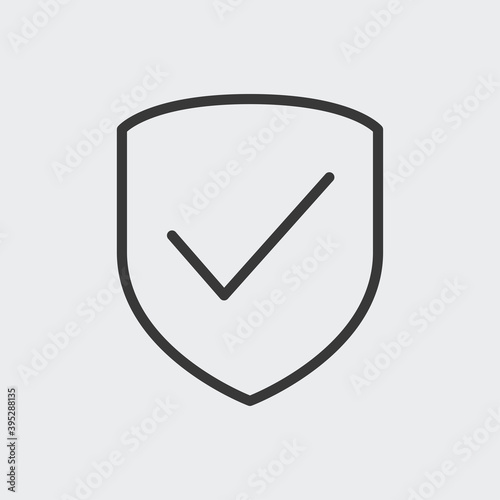 Shield check icon isolated on background. Insurance symbol modern, simple, vector, icon for website design, mobile app, ui. Vector Illustration