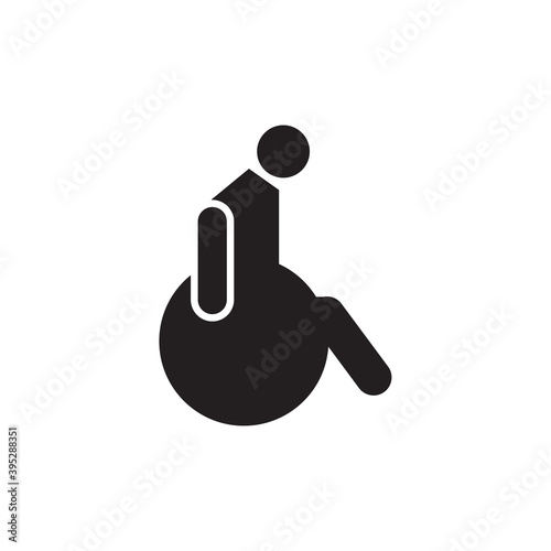 Dissability care logo design with people on wheel chair template