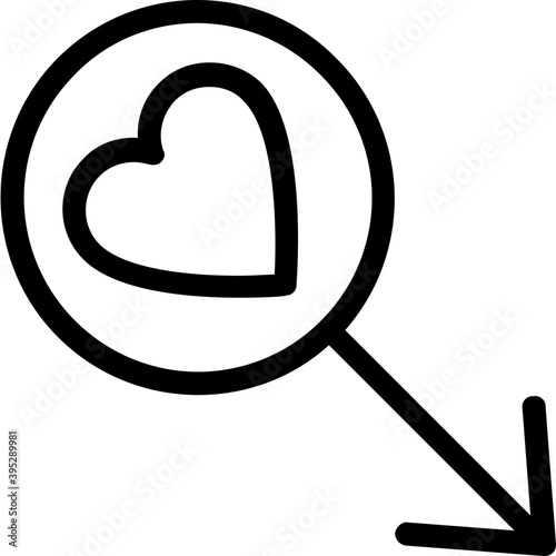 

Love Target Vector Line Icon
