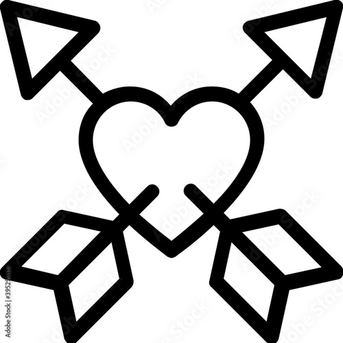 

Love Target Vector Line Icon
