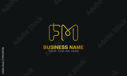 FM F M initial based letter typography logo design vector	