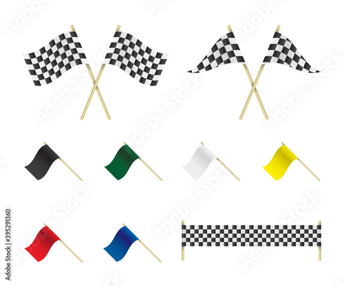 Racing flags set illustration