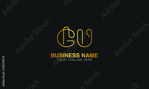 GU G U initial based letter typography logo design vector	