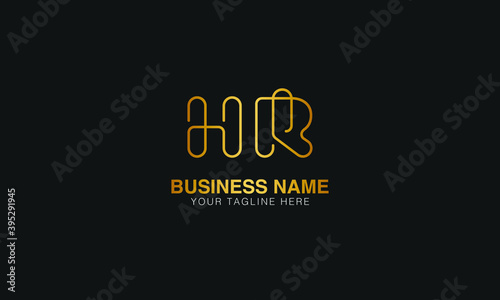 HR H R initial based letter typography logo design vector	