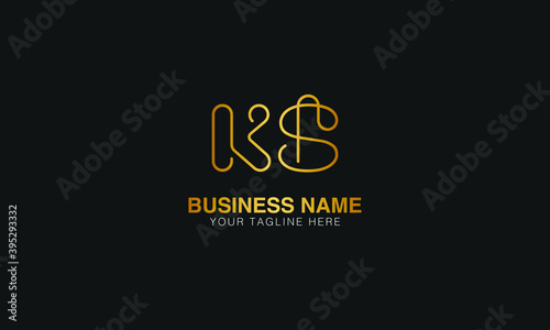 KS K S initial based letter typography logo design vector 