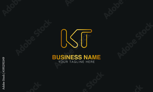 KT K T initial based letter typography logo design vector  photo